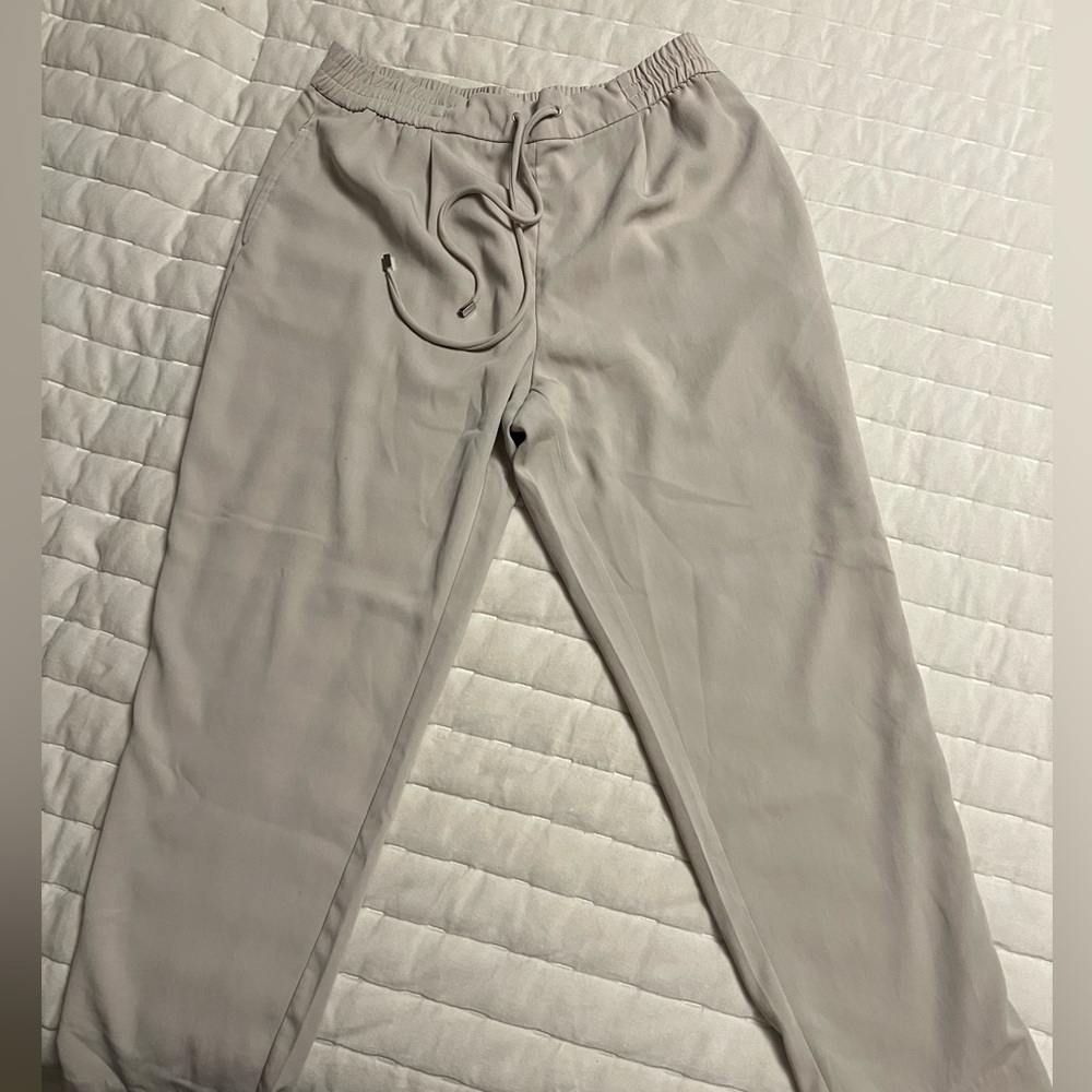 Zara cream elastic tie pants